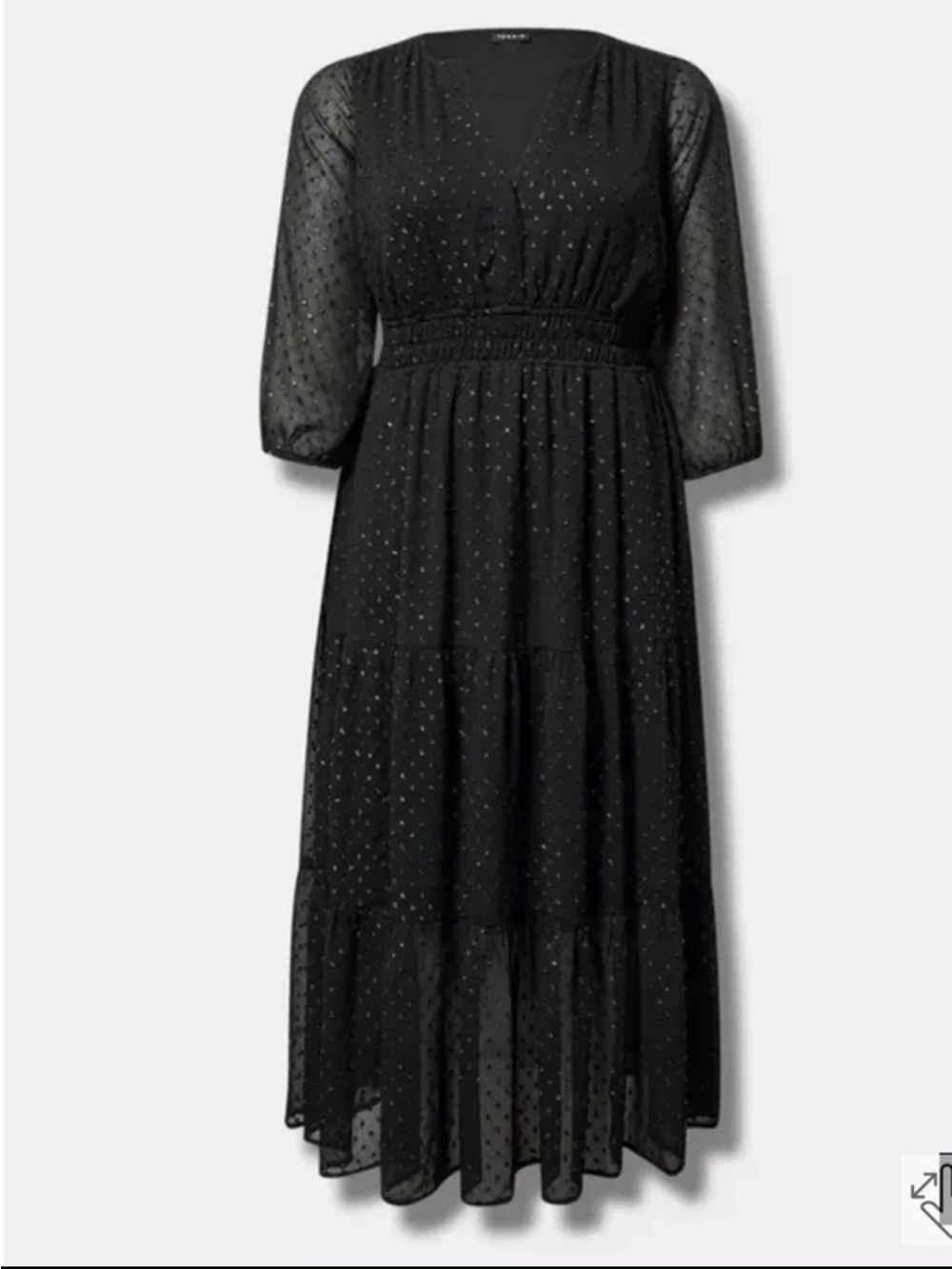NWT TORRID Y-Neck Polka Dot Maxi Dress size 1 or 1XL - Picture 4 of 12